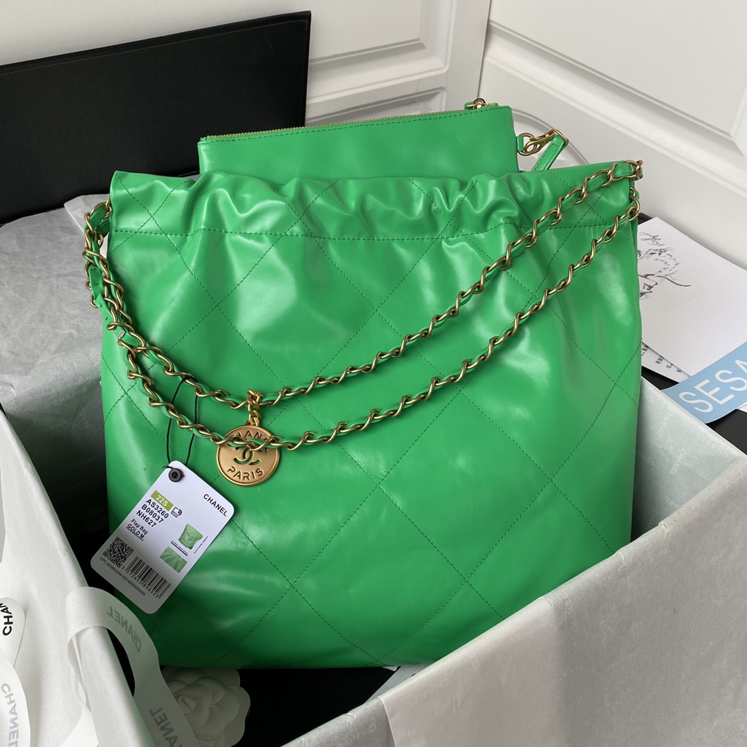 Calfskin 22 Small Handbag Shoulder Bag AS3260 Green